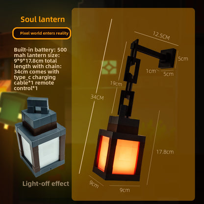 Glowing minecraft lantern